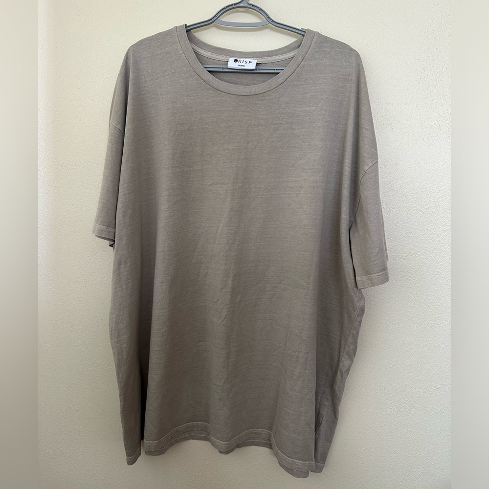 Crisp Men’s Beige Crew Neck Tee Size 3XL Fall Summer Lightweight